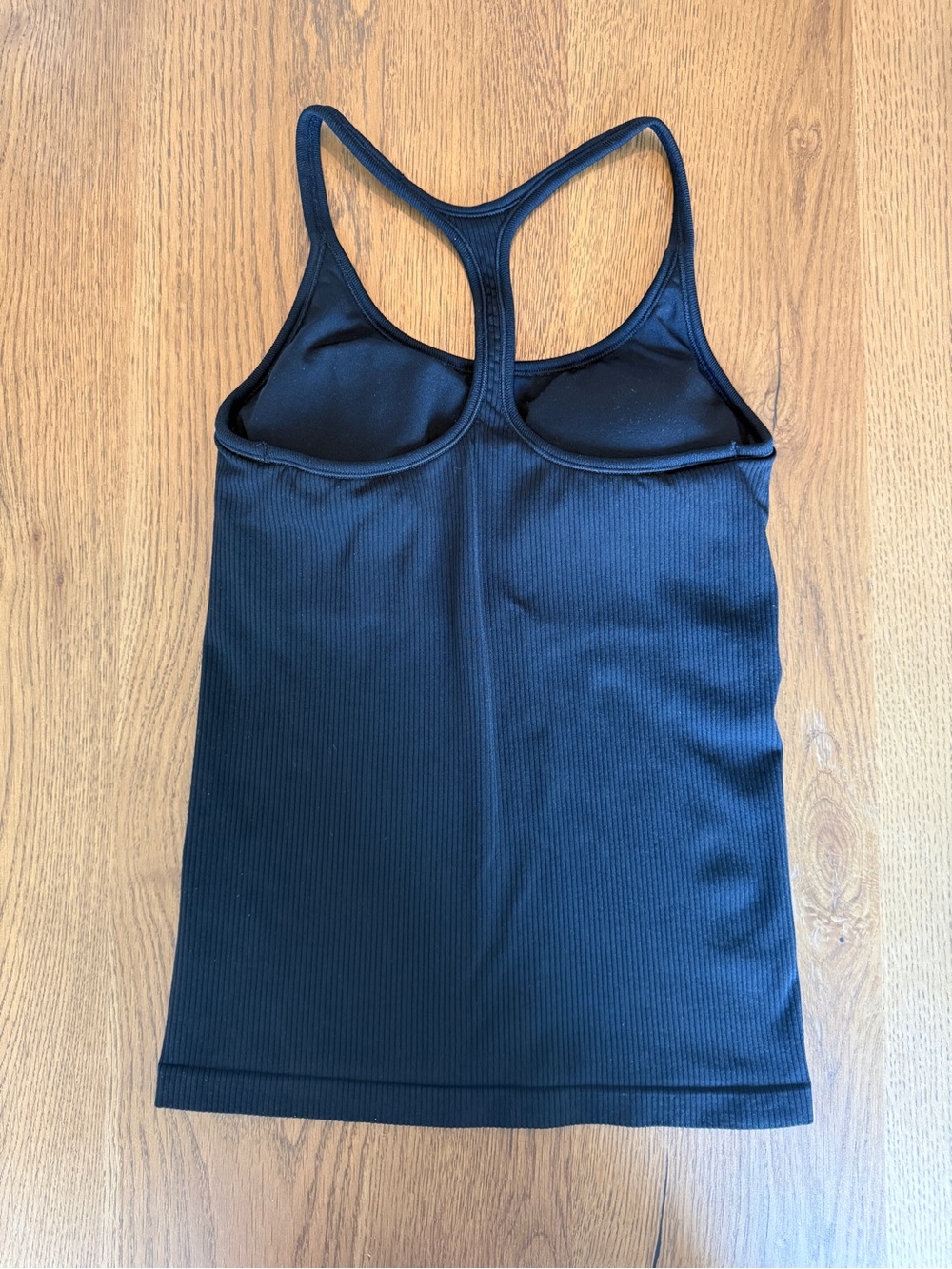 Athleta Black Ribbed Racerback Sports Tank - Picture 4 of 5